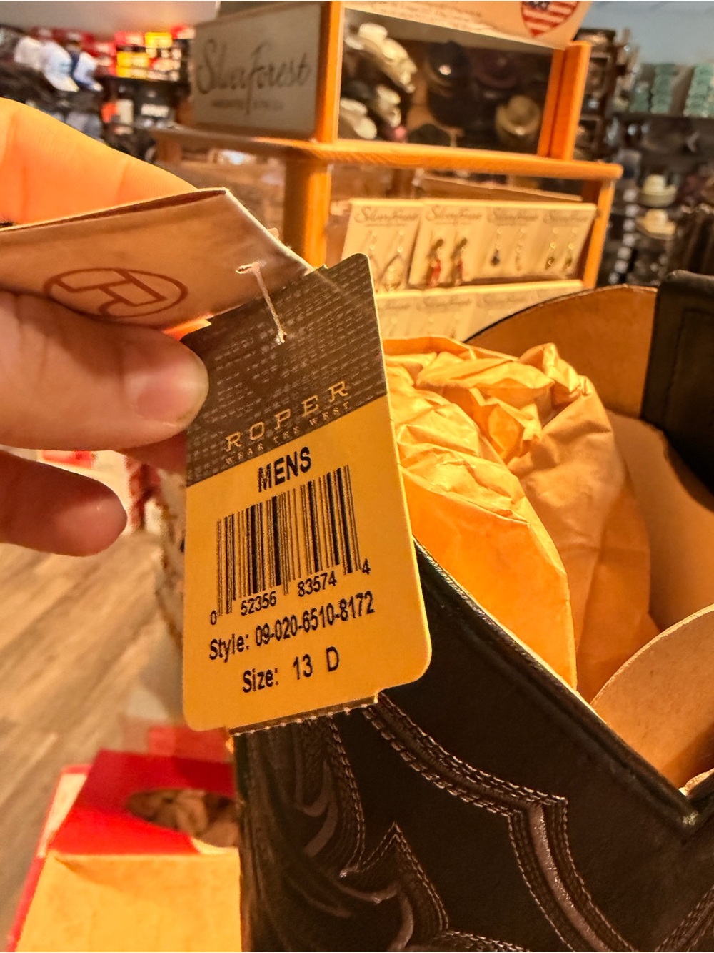 Men’s NEW Exotic Python Skin Cowboy Boots in Black and Natural Size 13 D - Picture 3 of 3